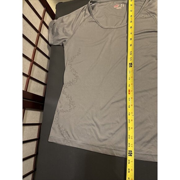 Puma Top Women Size Large Gray Short Sleeve T-Shirt Activewear - Picture 9 of 11